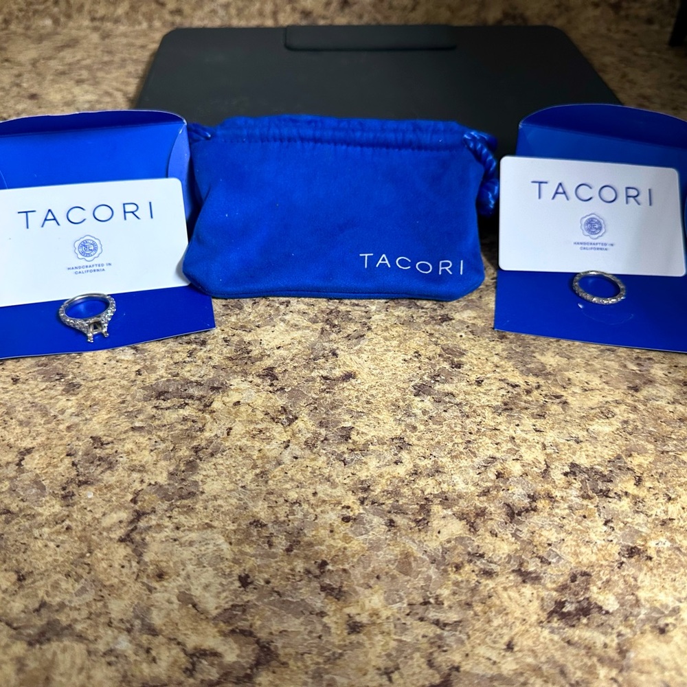 Tacori semi mount. Platinum. Size 7. Tacori eternity band. Size 7.5.